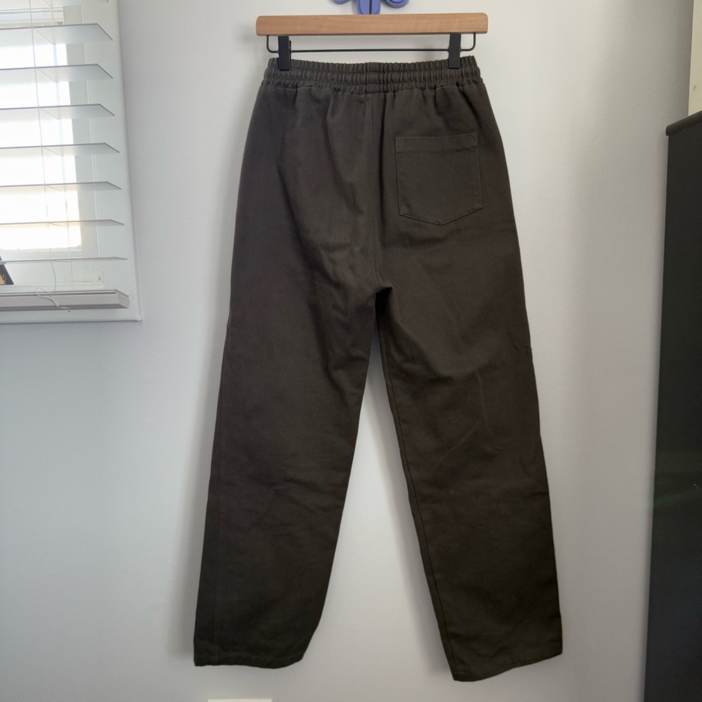 Little Puffy Small Easy Trousers Elastic Waist Drawstring Dark‎ Olive Utility - Picture 3 of 10